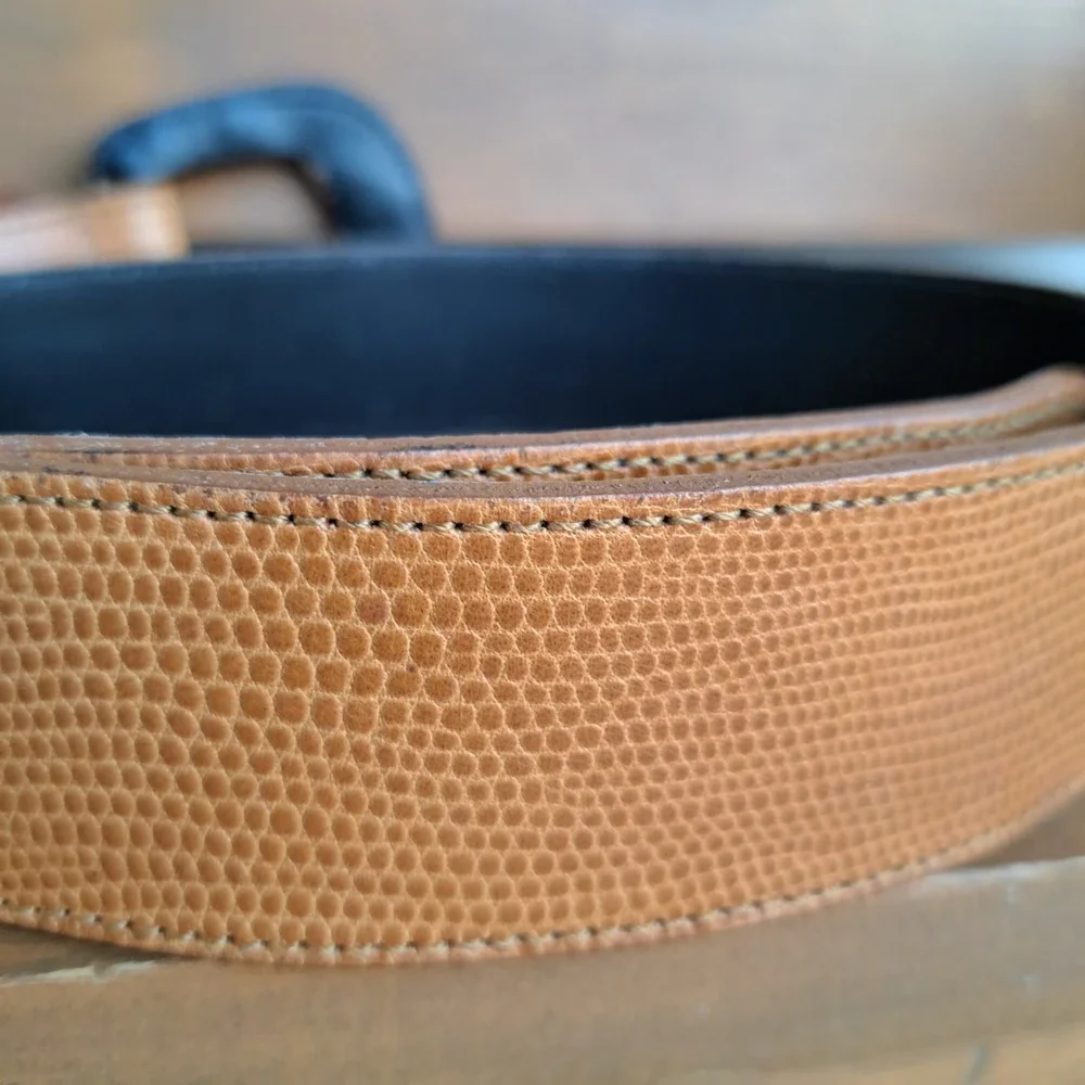 Talbots Women's Leather Belt Beige Size M 41.5 In